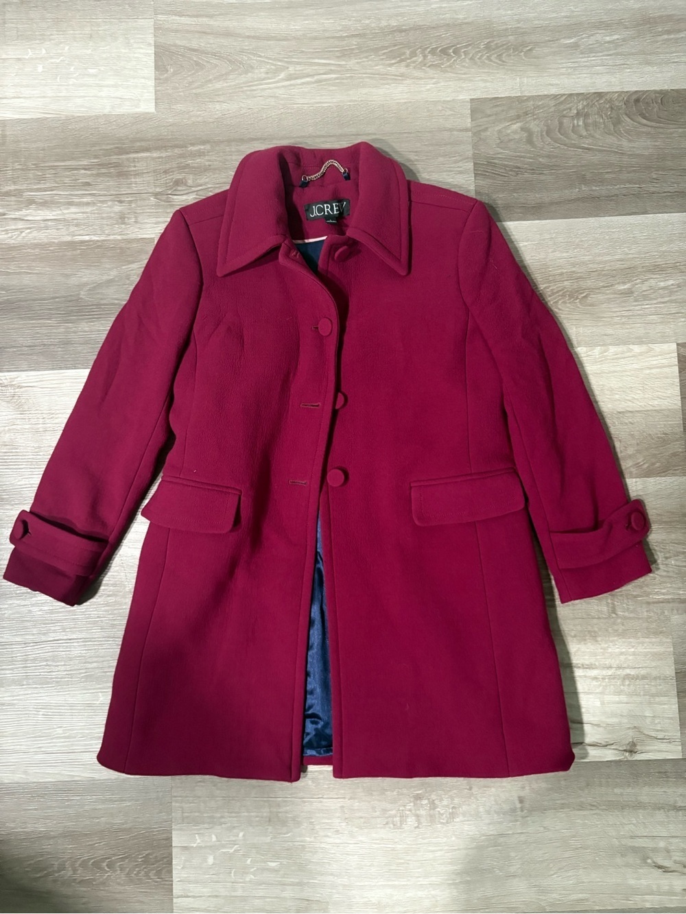 J. Crew Women's Raspberry Red Pea Coat